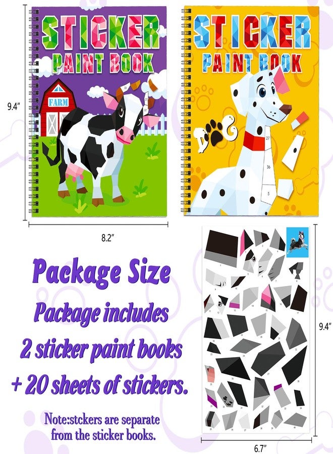 TBEEJ 2PCS Sticker Books for Kids Ages 4-8 Animal Themed Designs Party Gift Create 20 Pictures - Image 4